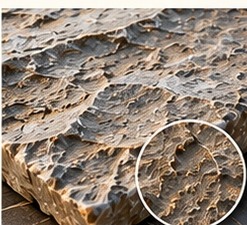 Natural cleft stone finish