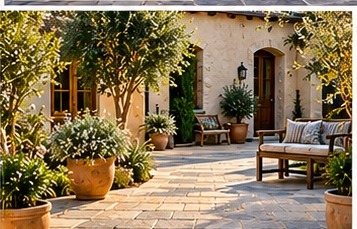 Natural stone courtyard and entry inspiration