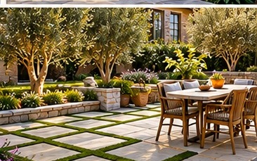Natural stone garden and gathering space inspiration