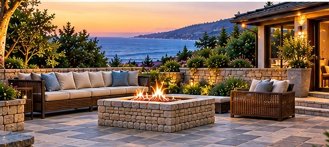 Patio and outdoor living inspiration with natural stone